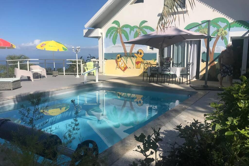 St Leu -Villa D'Artiste, Superbe Vue Mer, Piscine Chauffee Saint-Leu Exteriör bild